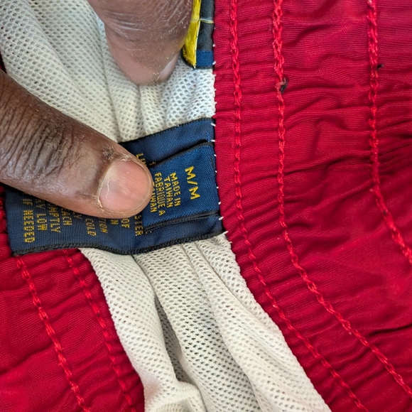 Red Athletic Shorts with Logo - Picture 2 of 3